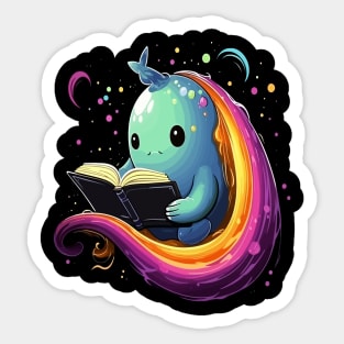 Narwhal Reads Book Sticker